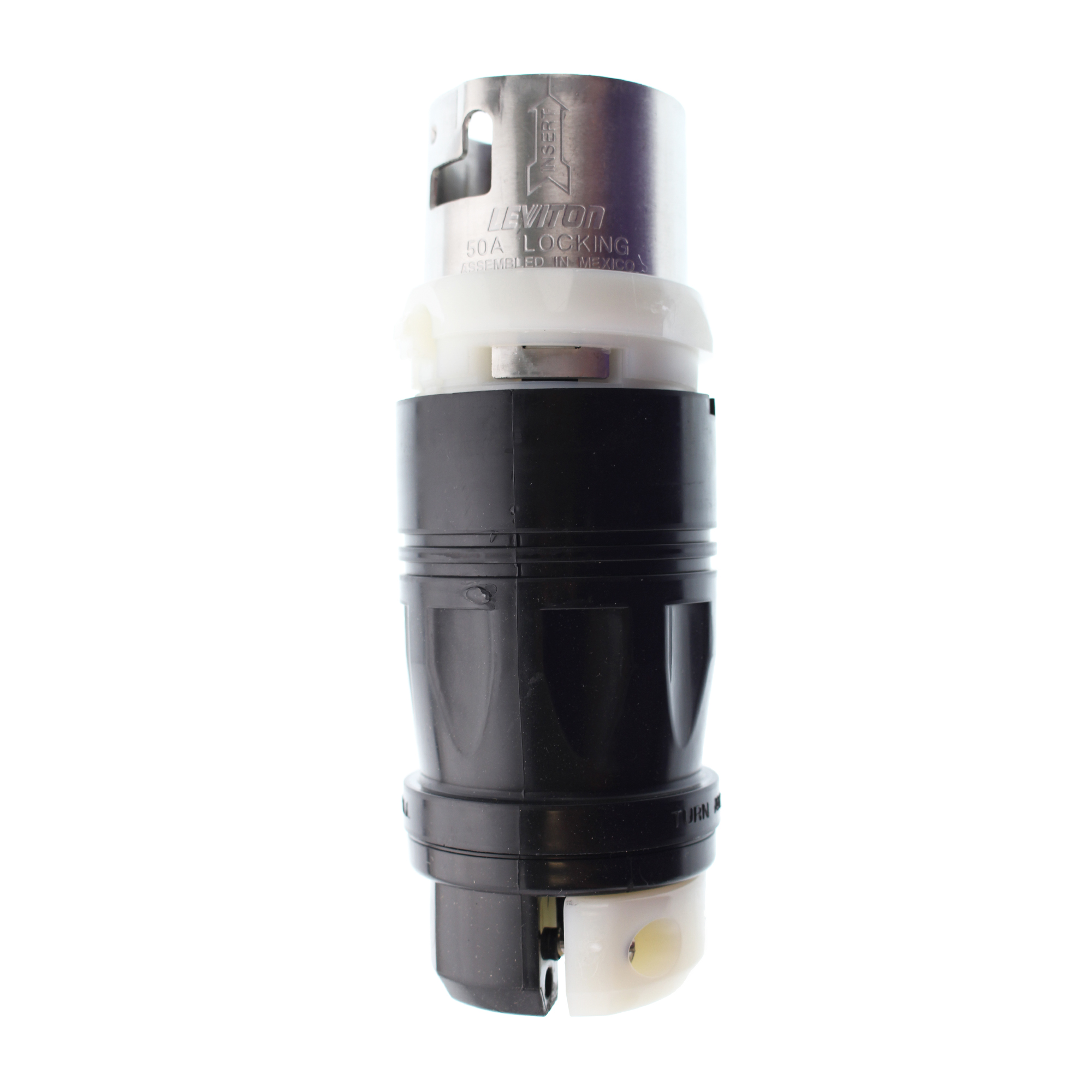 LEVITON CS6365C LOCKING INDUSTRIAL PLUG, CASTYLE, 50A, 125/250V, 3P