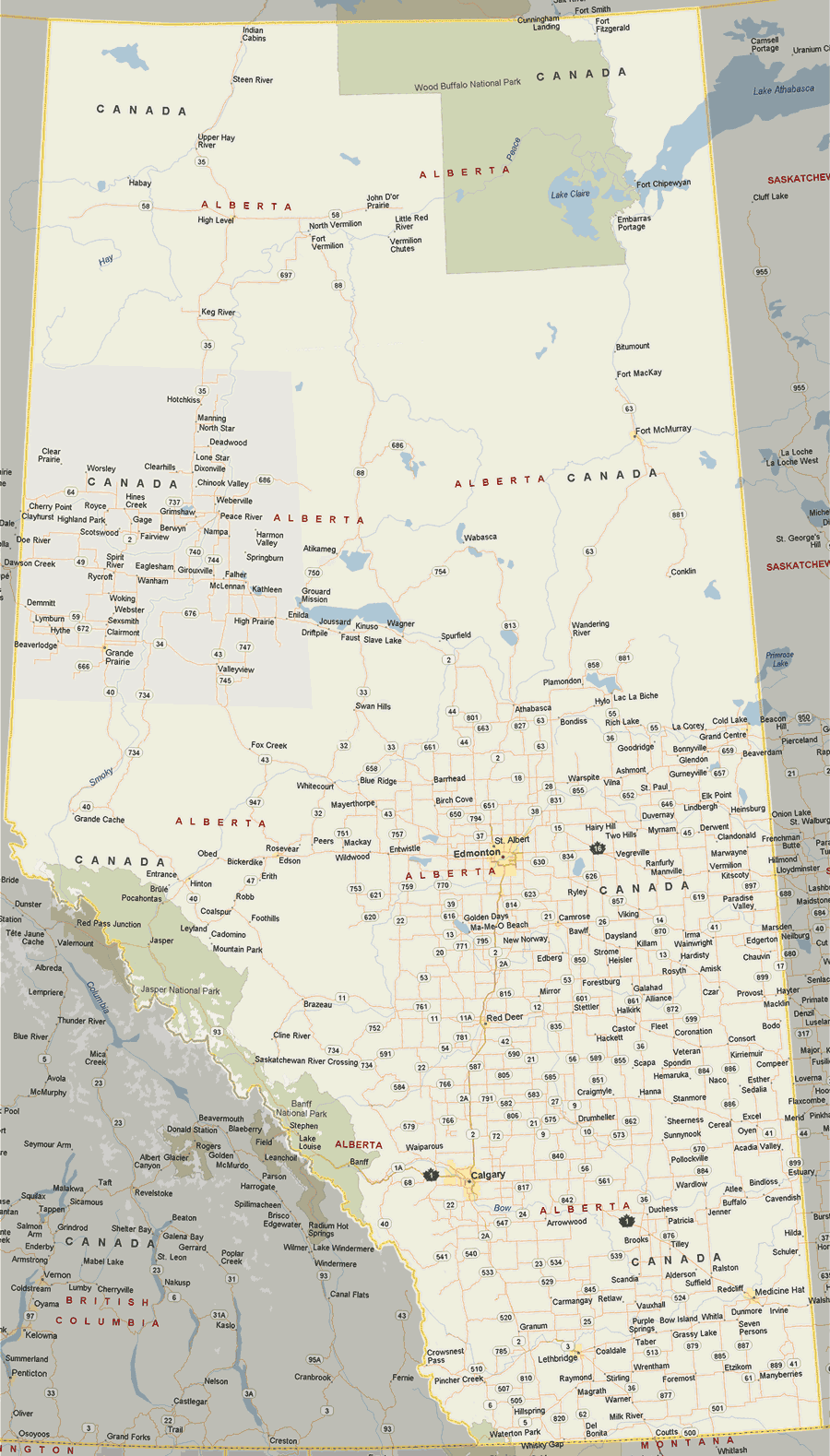 Alberta Map Listings Canada