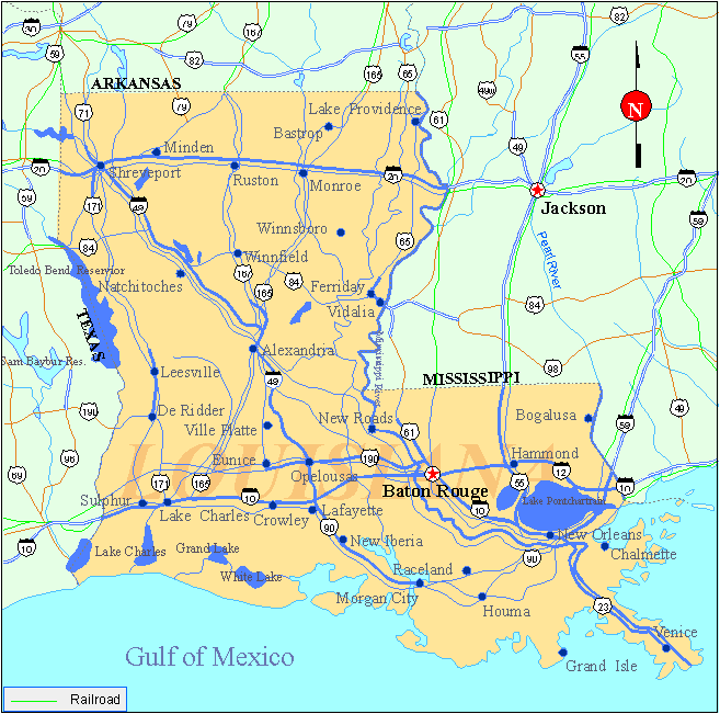 Louisiana Attractions Map