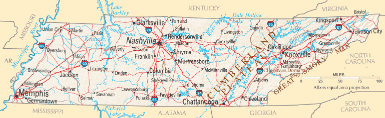 Map Of Southern Tennessee Tennessee Map Listings United States