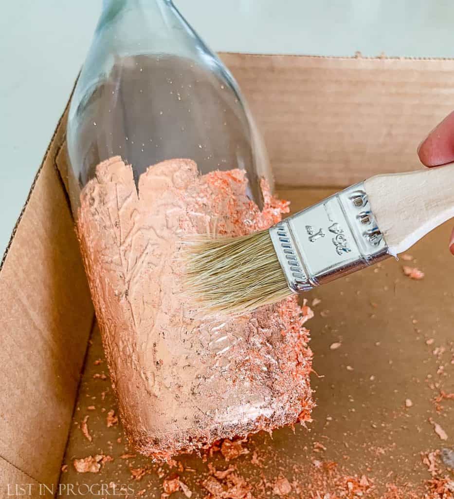 How to Apply Gold Leaf to Glass Decor List in Progress