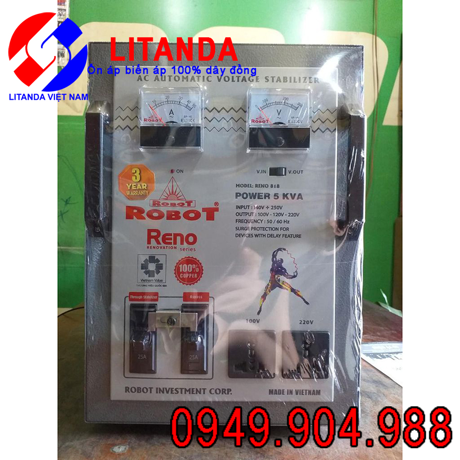 Hướng Dẫn Sử Dụng Lắp Đặt Ổn Áp Robot 5KVA 5KW 5KG 5000VA
