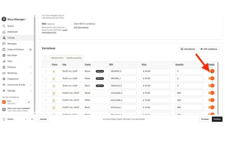 How to Add Variations on Etsy Guide for Beginners
