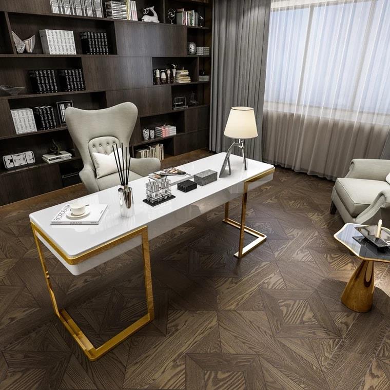 Electroplated Titanium Gold Office Table Lite Imports