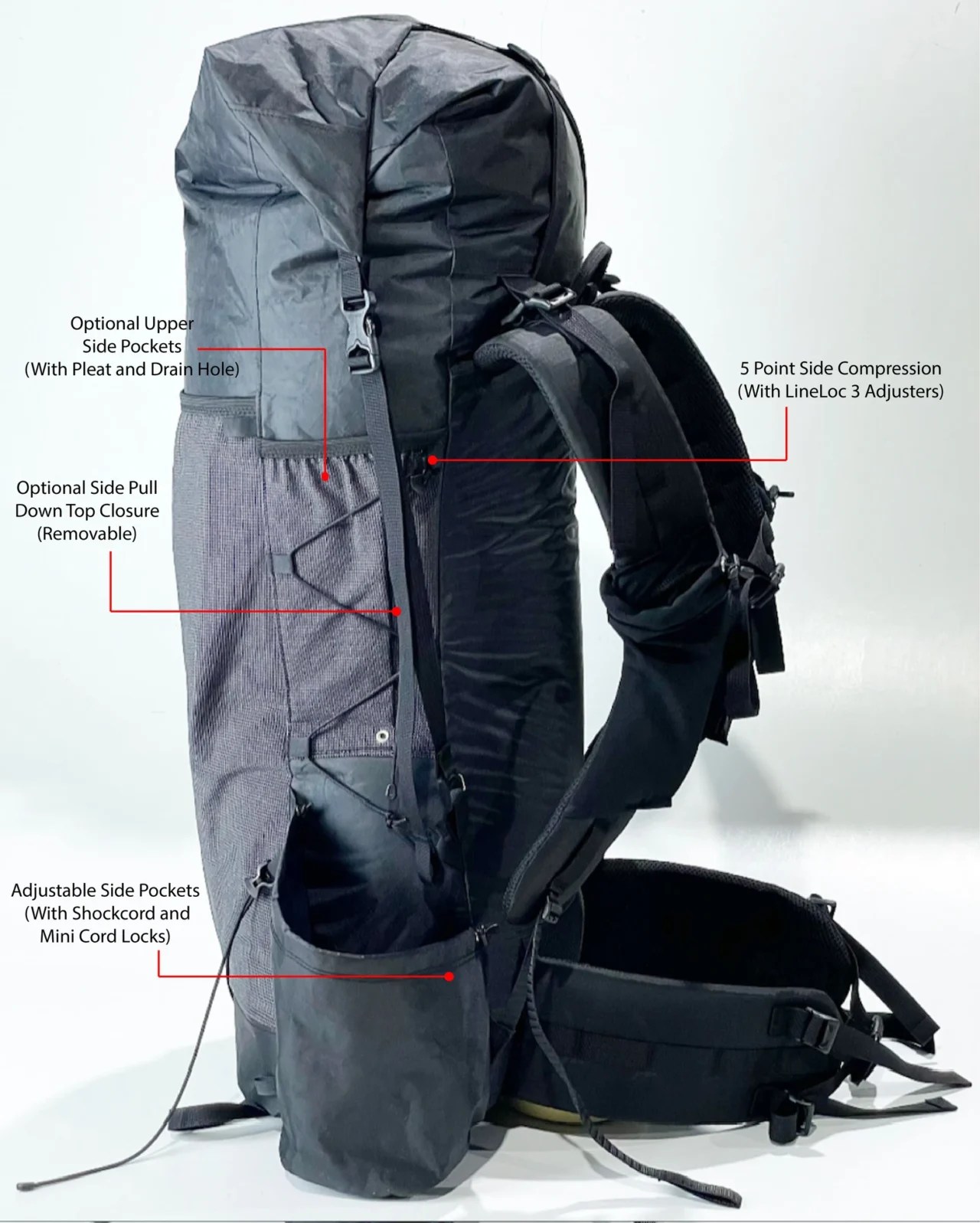 ECOPAK™ 40L Curve Frameless Custom Ultralight Backpack