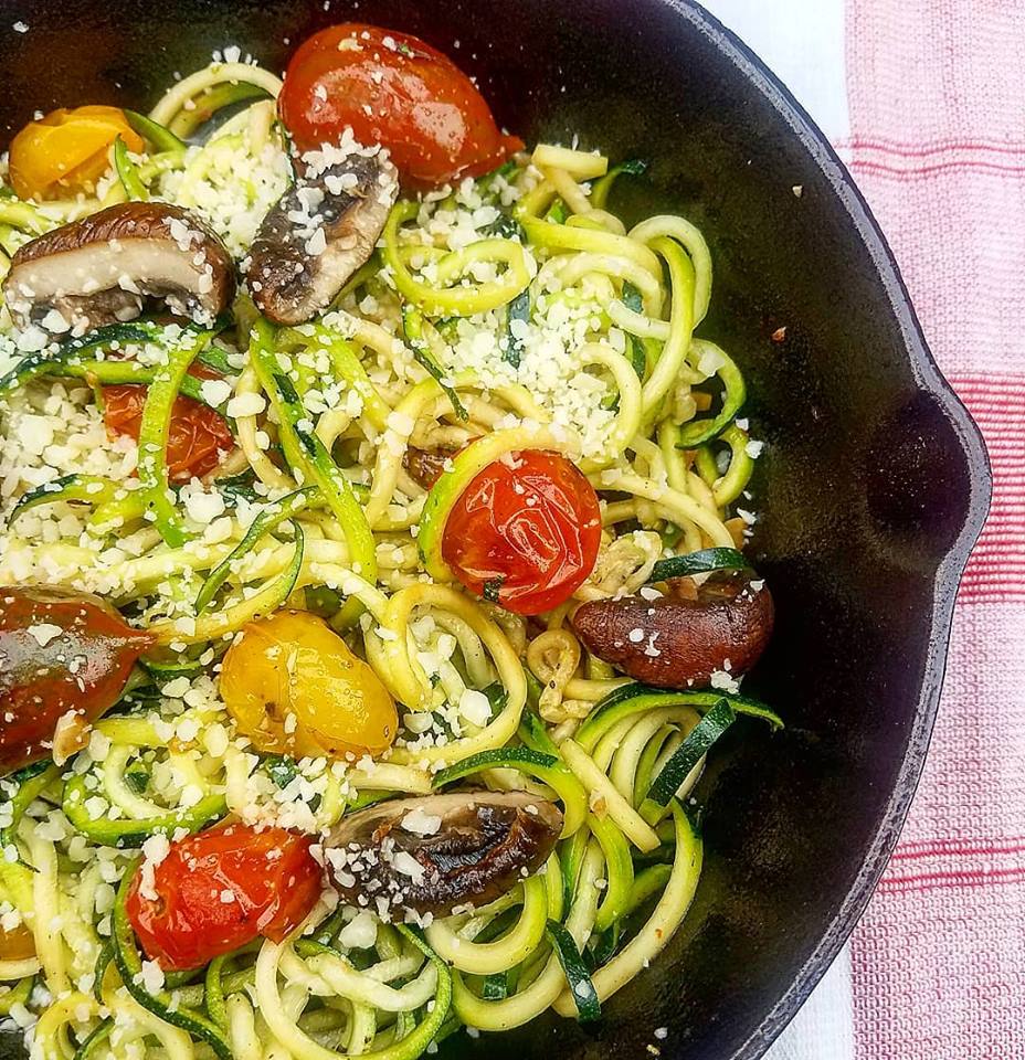 Raw Zoodles with Caramelized Tomatoes and Mushrooms Lite Cravings