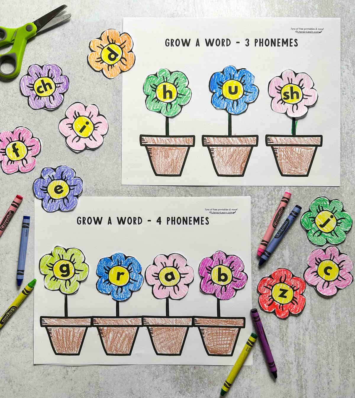 Spring Flowers Word Building FREE Printables Literacy Learn