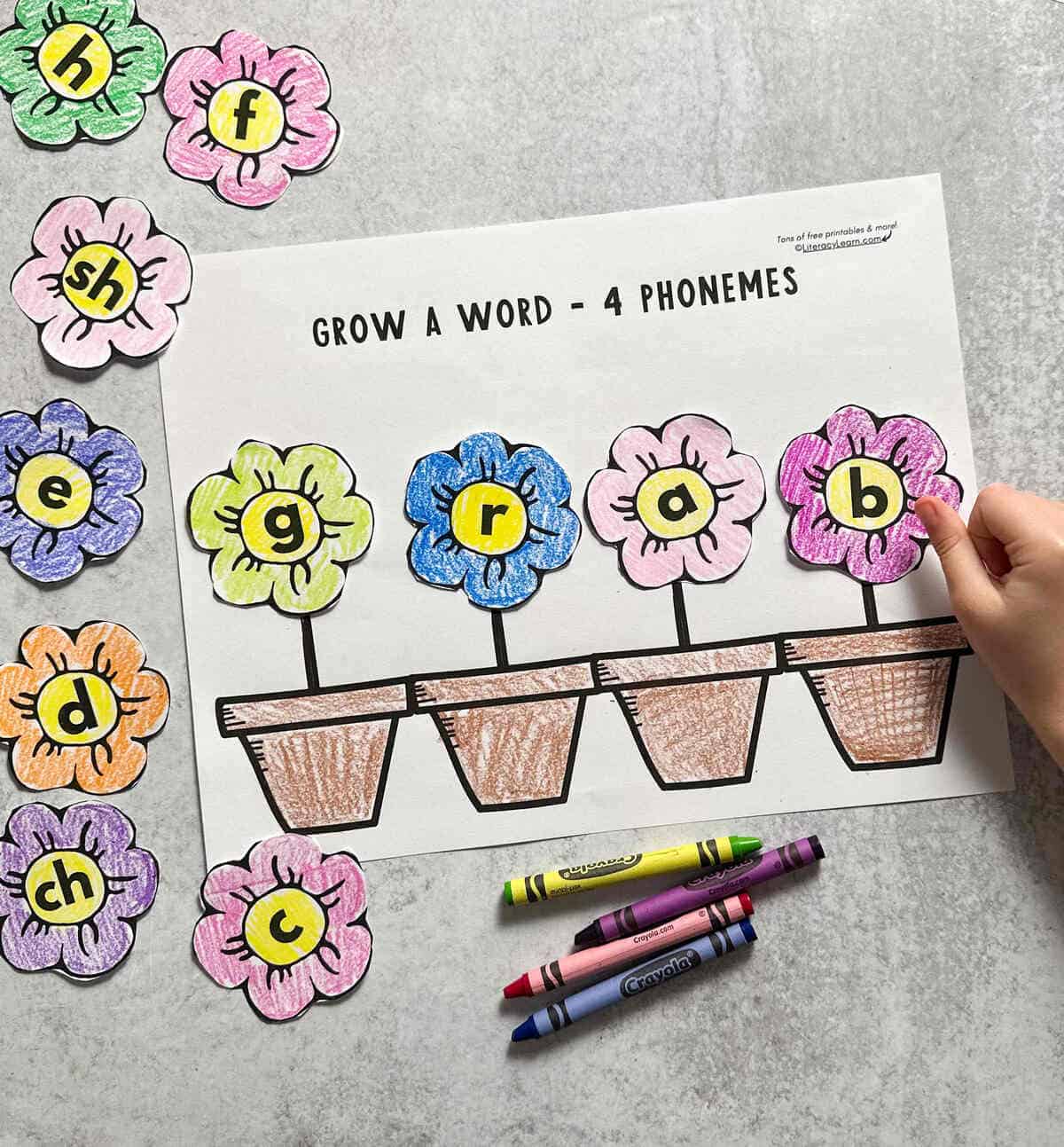 Spring Flowers Word Building FREE Printables Literacy Learn