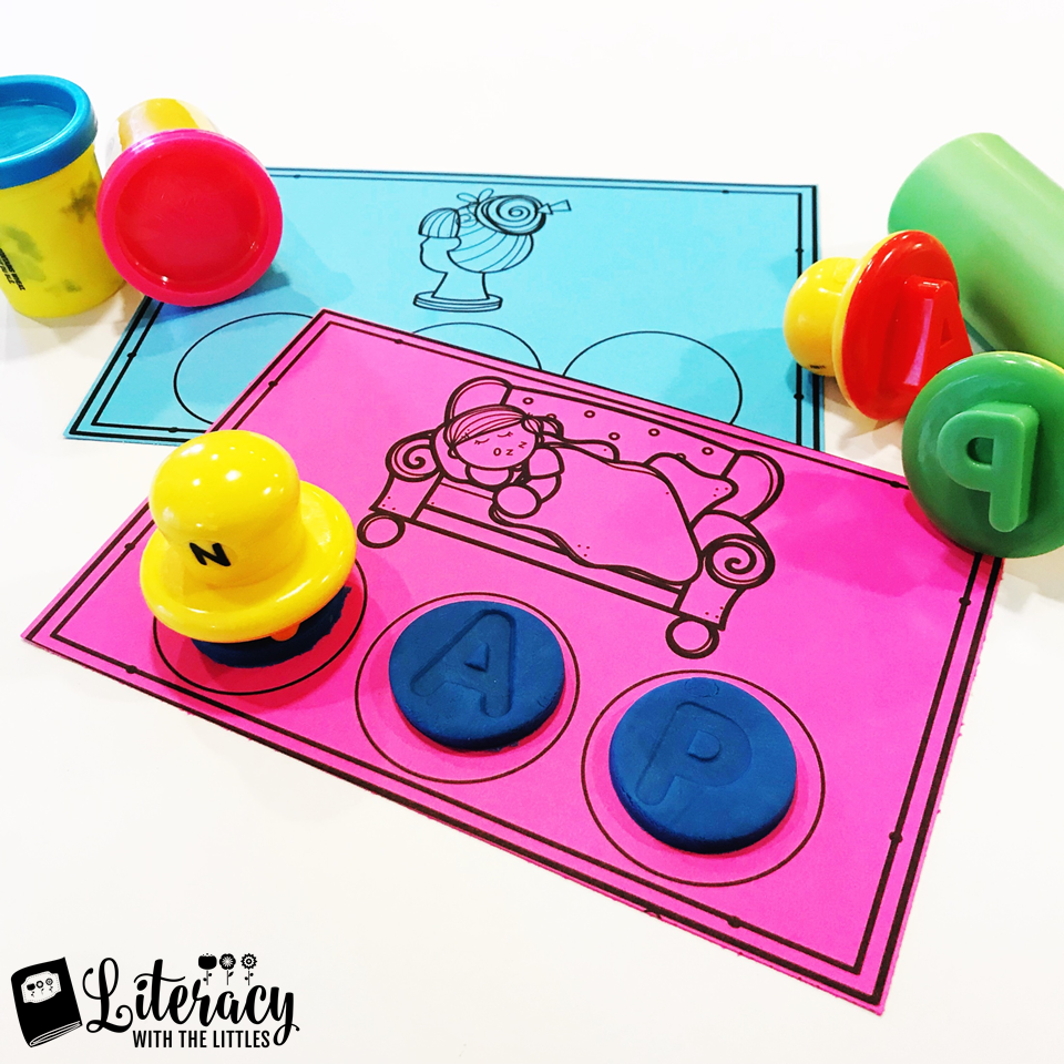Rainbow Color Words Playdough Mats