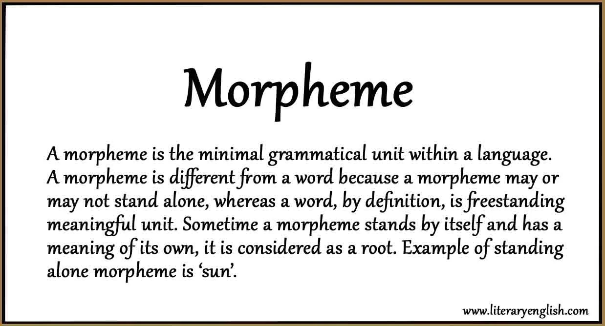What is a Morpheme in Morphology Literary English