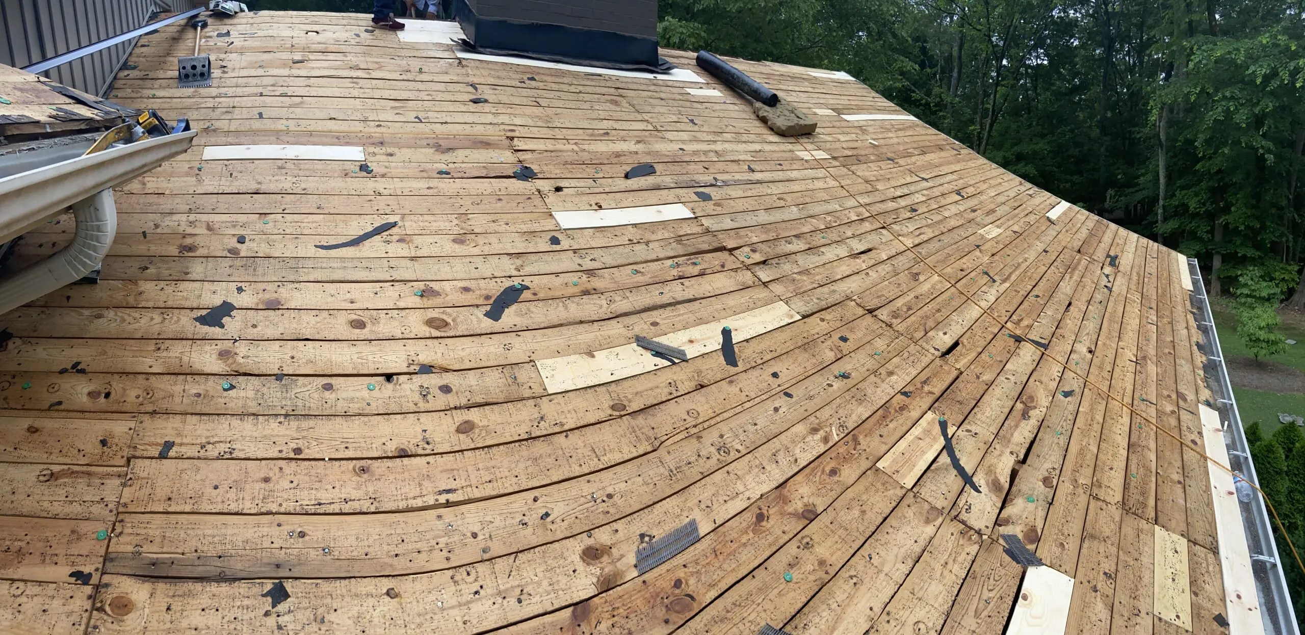 Roof Decking Boards Were Original to House Litespeed Construction