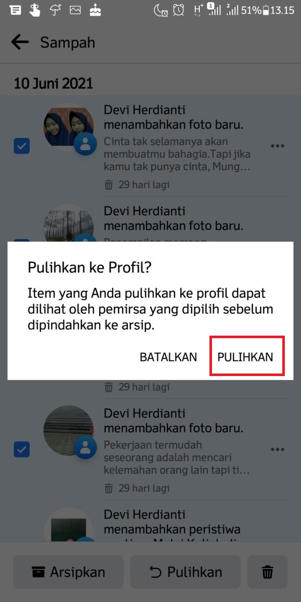Cara Menghapus dan Memulihkan Semua Postingan Facebook LiteTekno