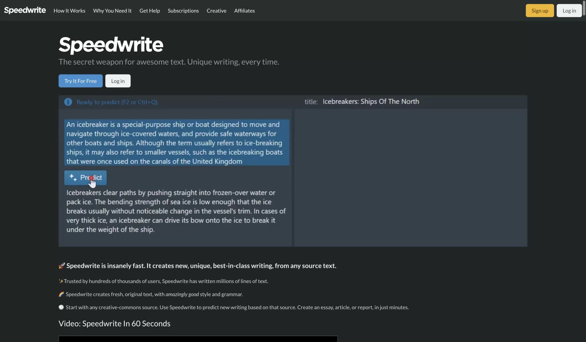 Speedwrite Liteworker.ai