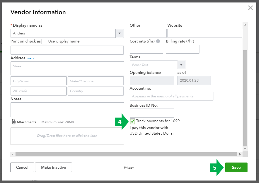 How do I confirm the mapping of accounts to the 1099 box 7?
