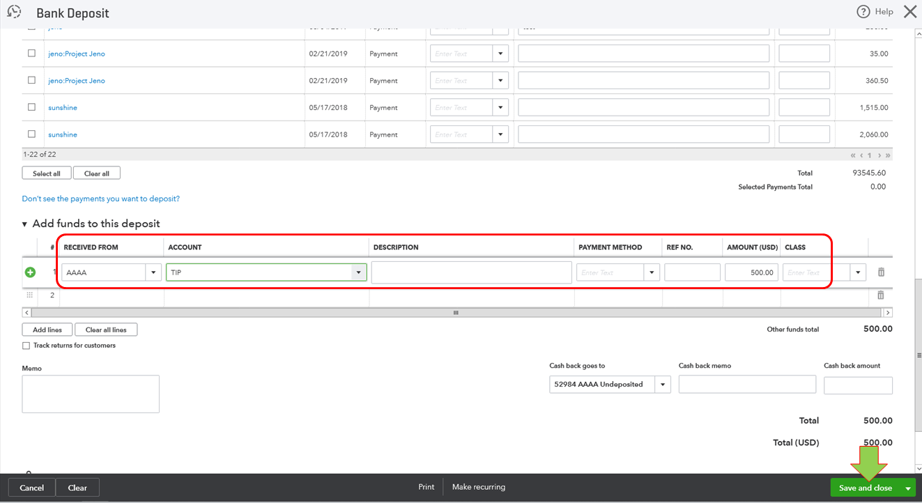 How do I record an overpayment as a tip?