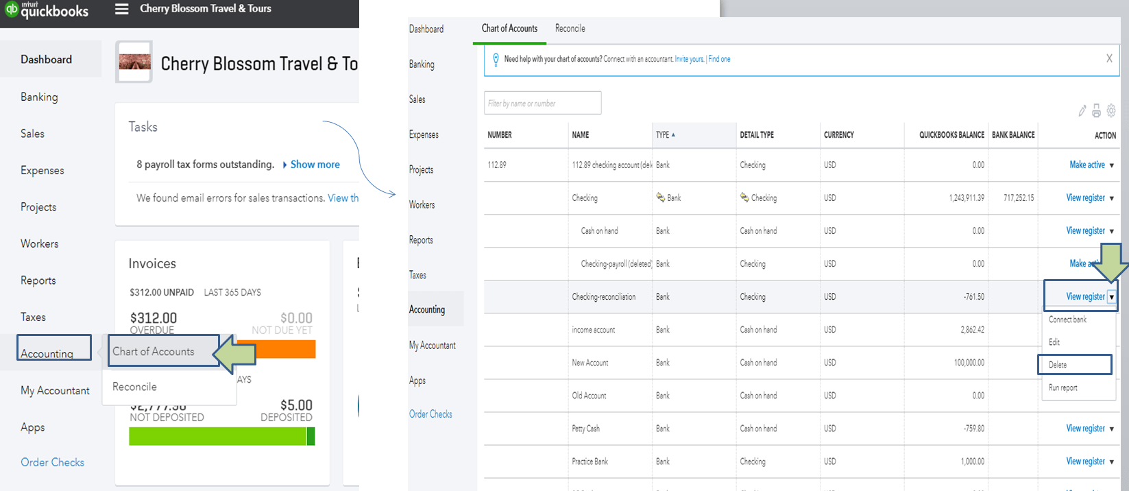 Solved How do I make a closed bank account inactive in QBO but keep
