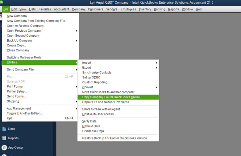 How do I upload my backup QBB file to the online Quickbooks? There is