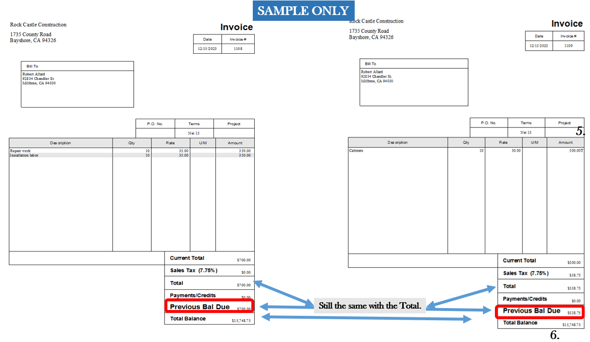 Solved Previous balance on invoice includes current invoi