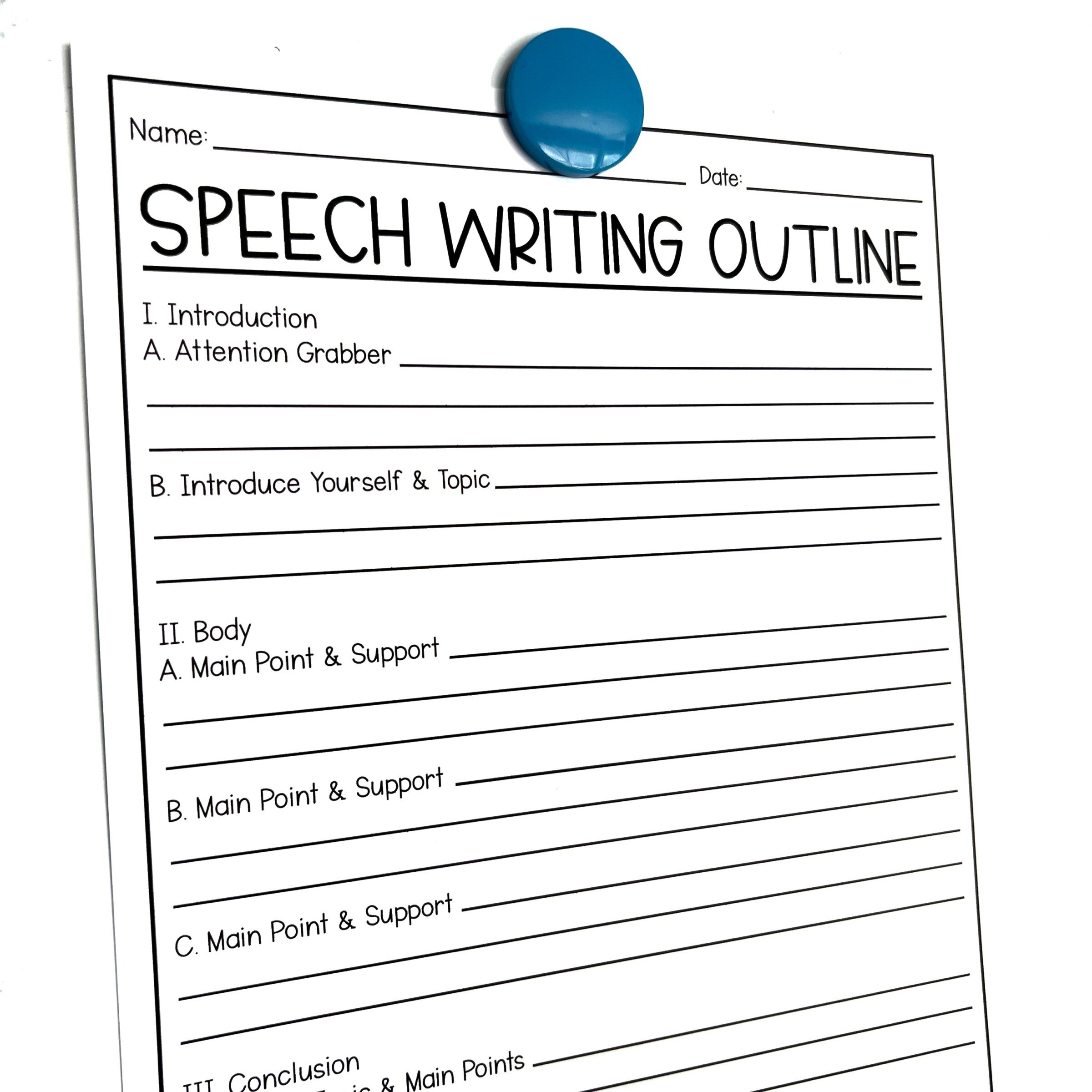 Speech Writing Outline and Format for Students Literacy In Focus