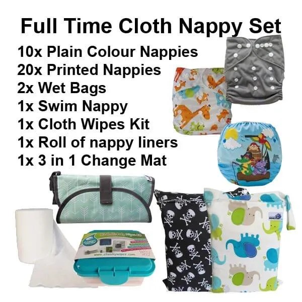 Full Time Cloth Nappy Set Little Aussie Monster