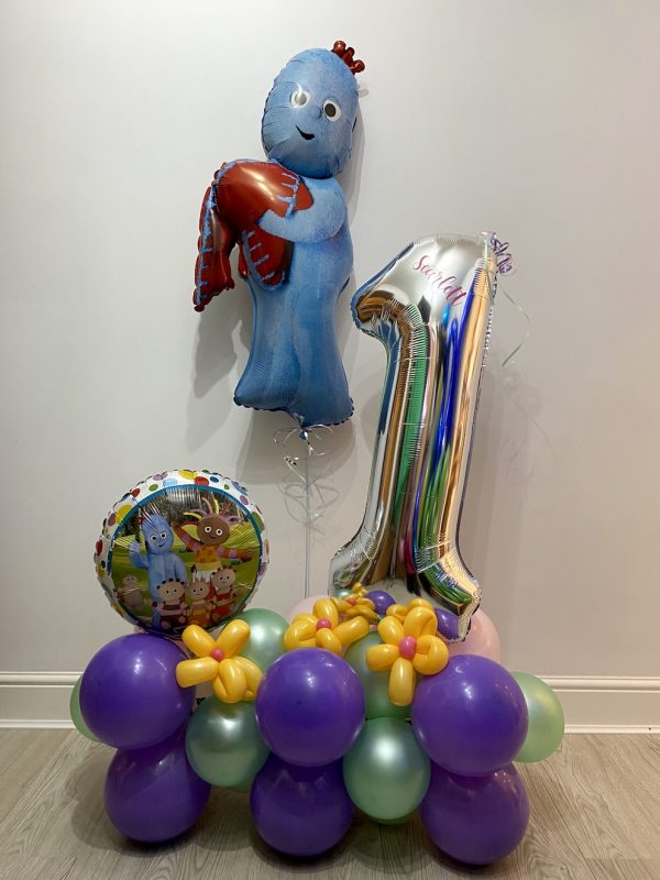 Personalised In The Night Garden balloon stack The Little Balloon Company