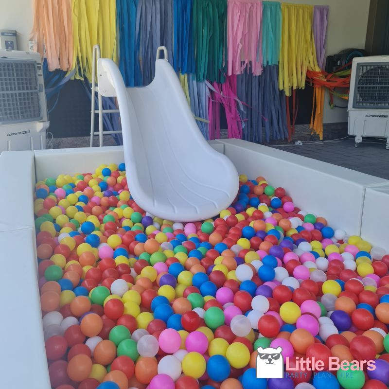 2x4 ball pit with slide Little Bears Party