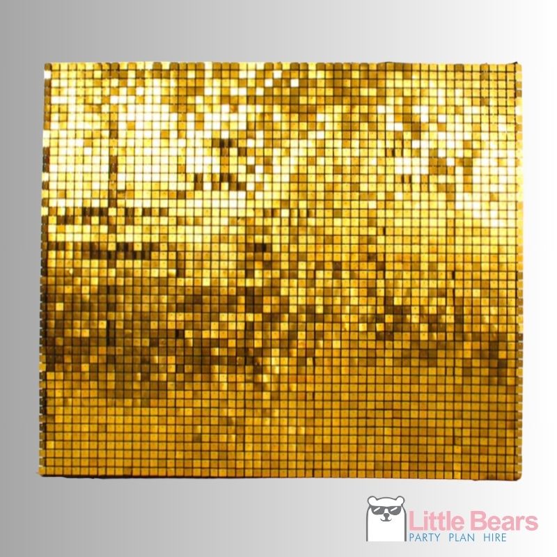 Sequin shimmer backdrop Gold Little Bears Party