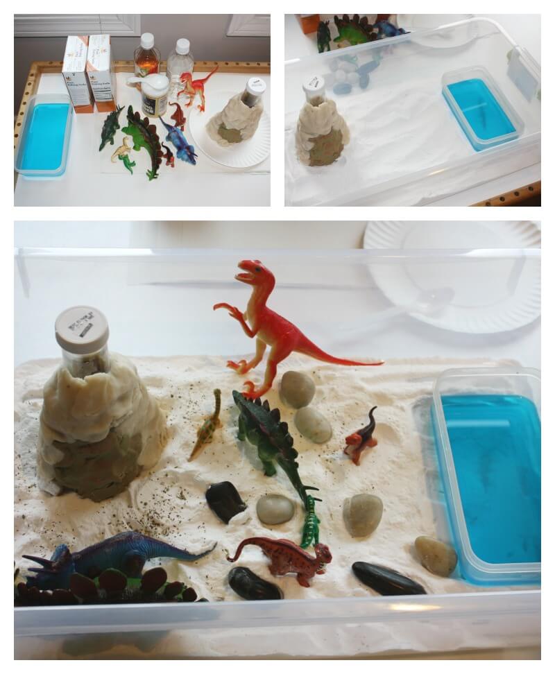 Dinosaur Volcano Science Sensory Small World Play Idea