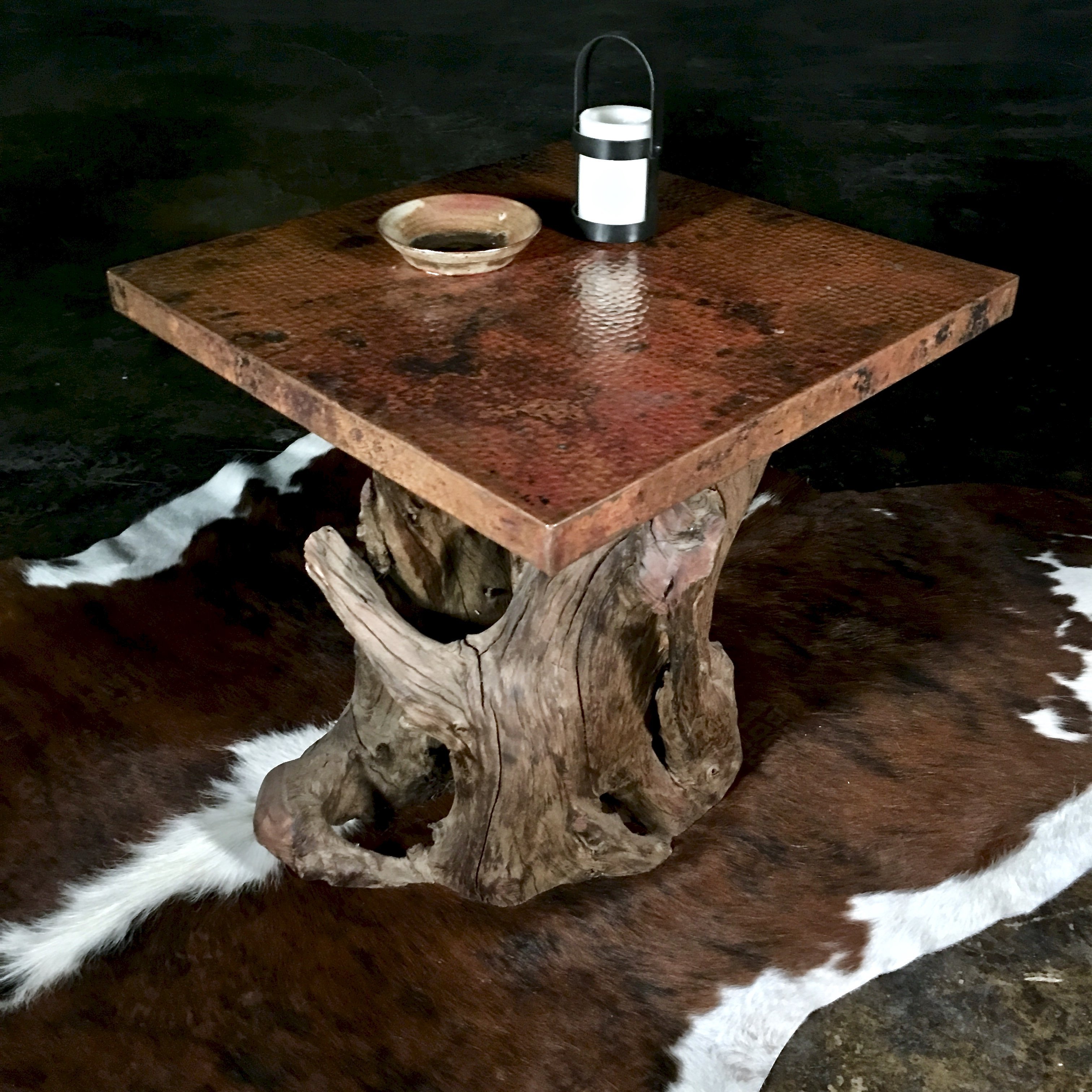 Driftwood accent table Littlebranch Farm