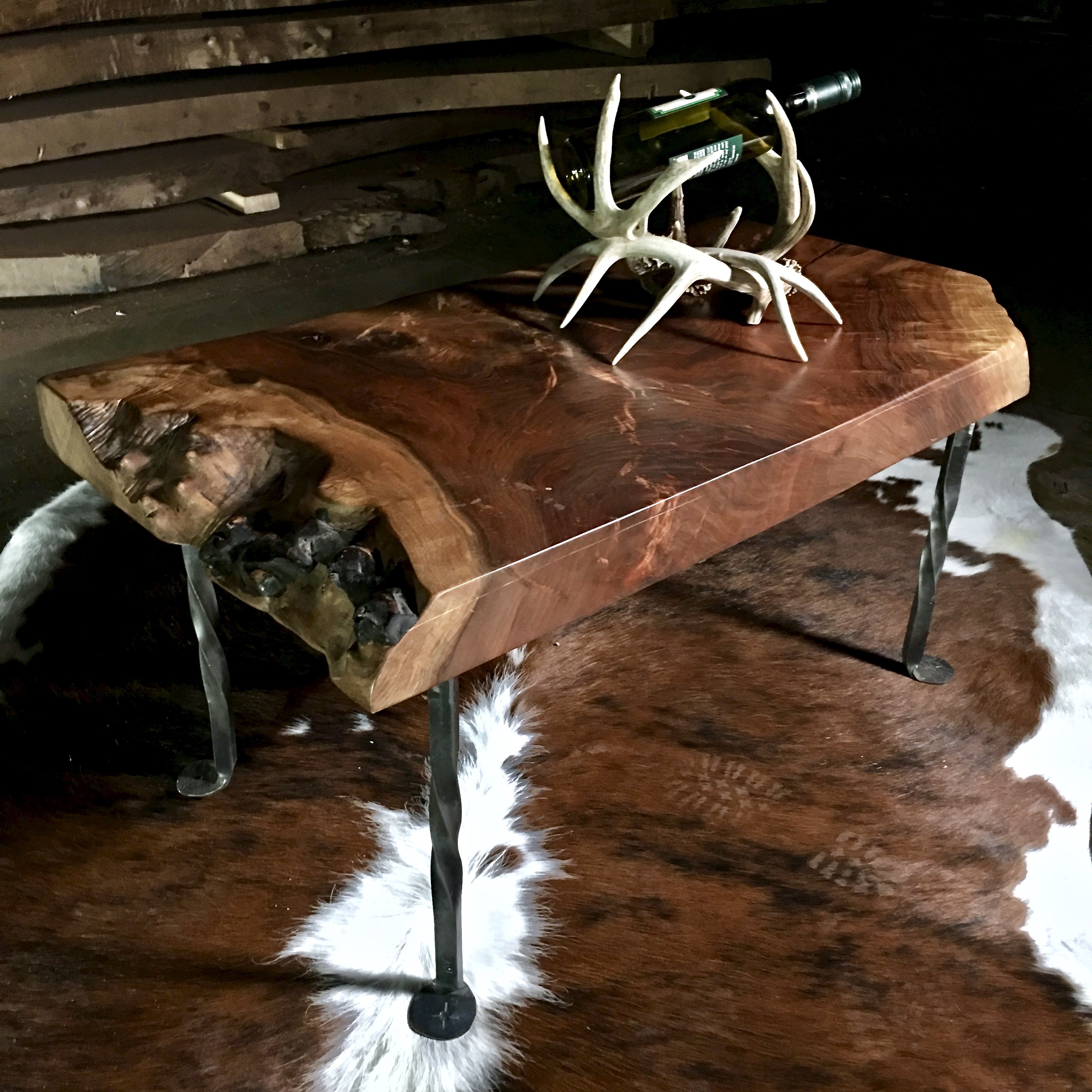 Wood slab coffee table Littlebranch Farm
