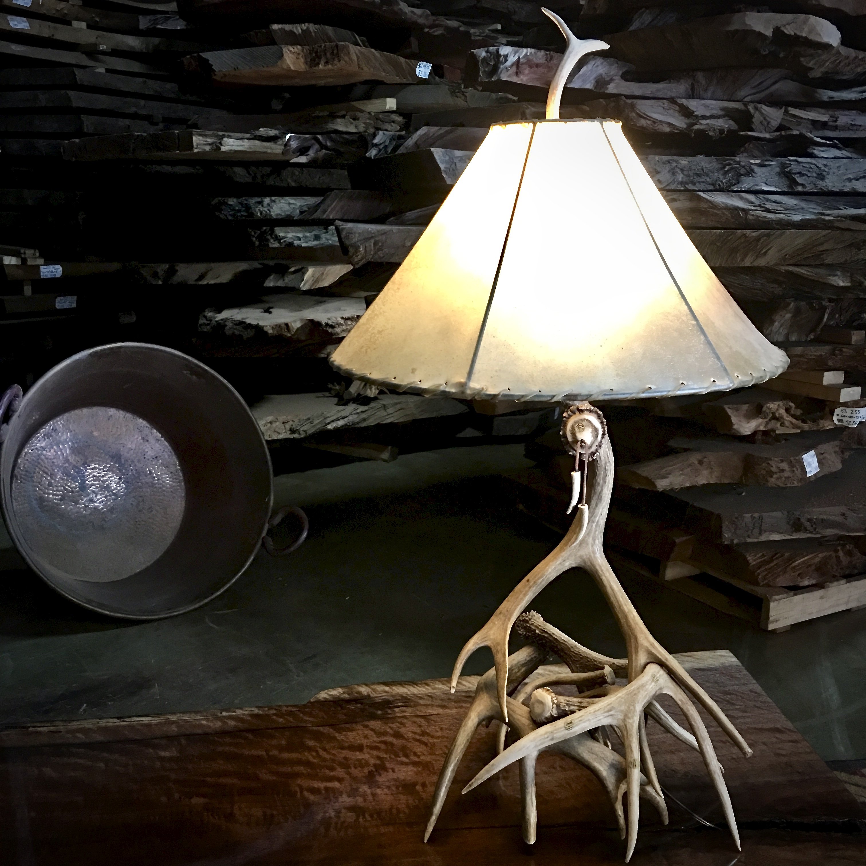 Antler table lamp Littlebranch Farm