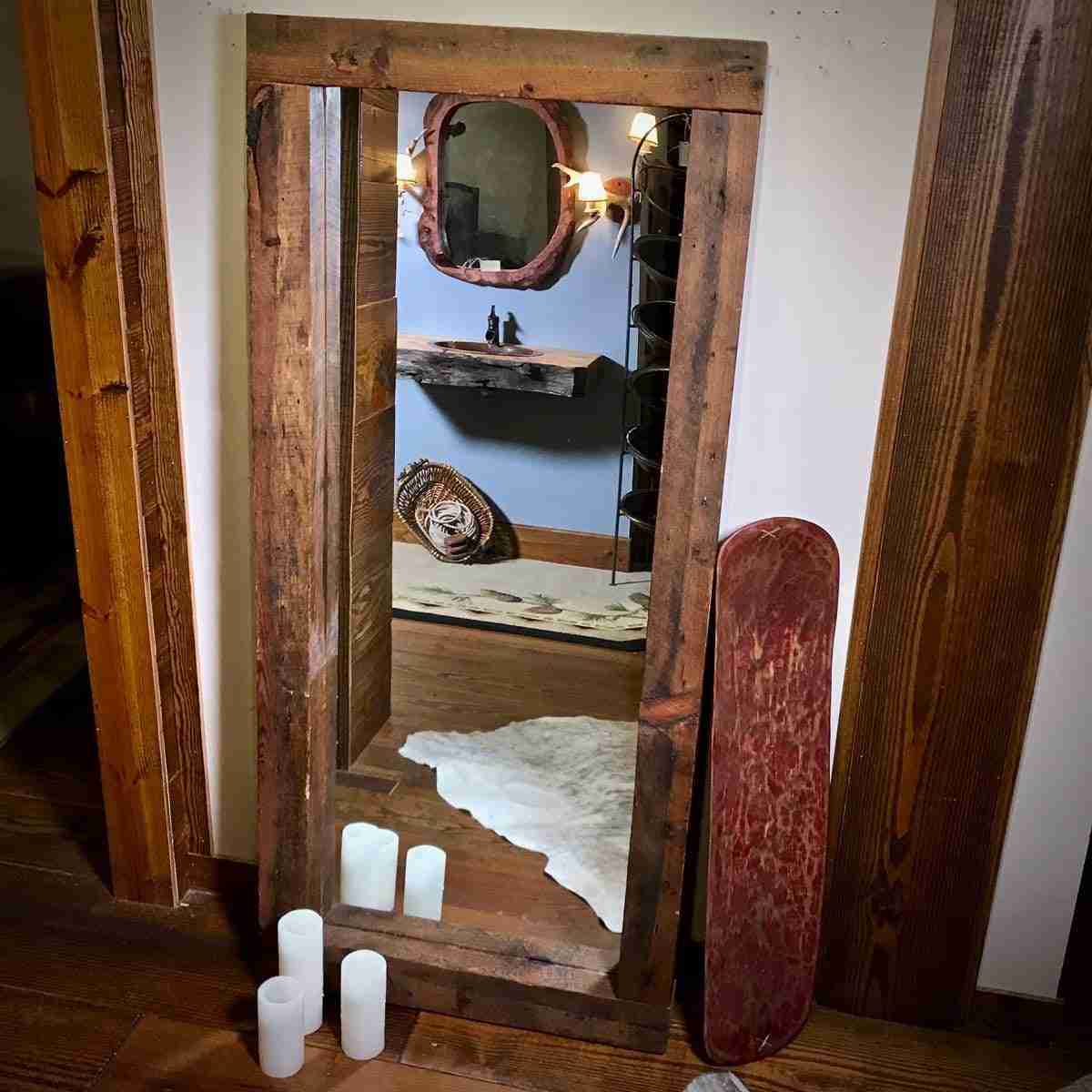 Reclaimed Barn Wood Mirror Natural Wood Mirror Littlebranch Farm