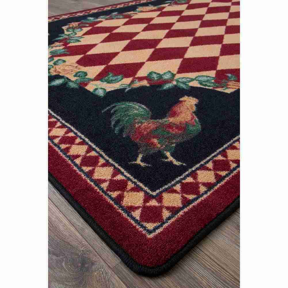 Diamond Rooster Rustic Rug Country Rug Littlebranch Farm