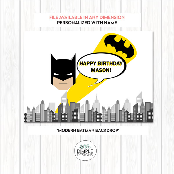 Batman Superhero Printable Backdrop Little Dimple Designs