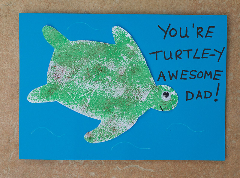 Easy Turtle Father's Day Card for Kids Little Fish