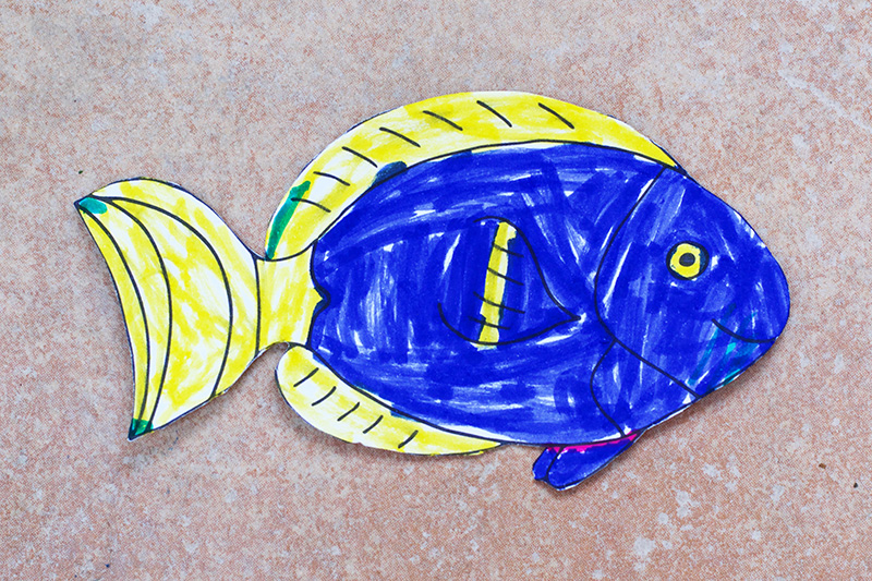 5 Little Fish finger puppet printable color version Little fish.