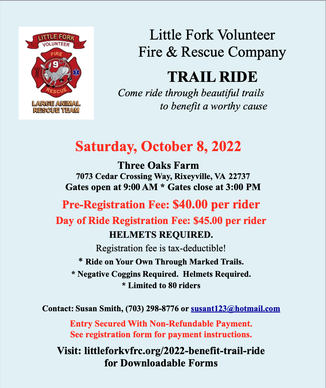 Fall Trail Ride Little Fork Volunteer Fire and Rescue Co. 9