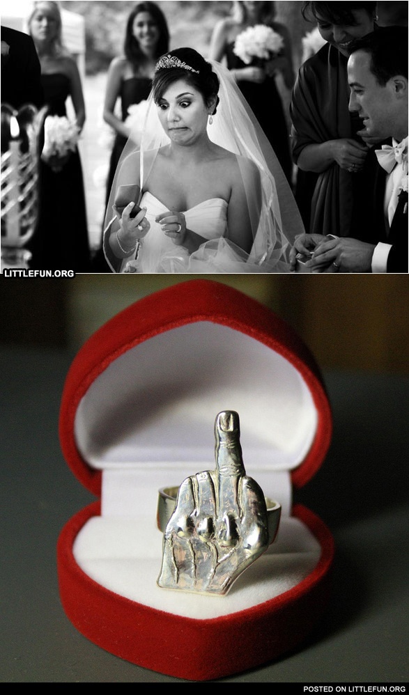 LittleFun Funny wedding. Middle finger ring.