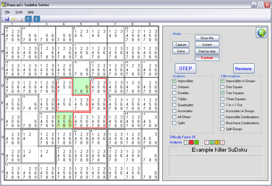 Duncan's Killer SuDoku Solver