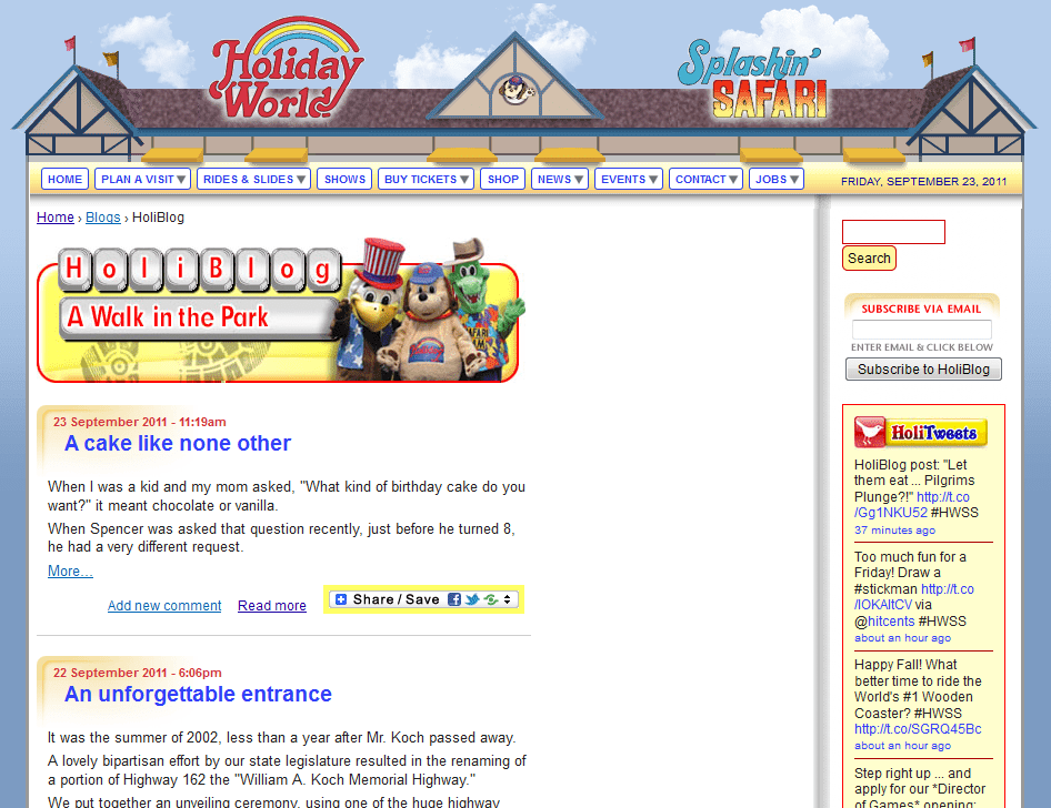 Indiana Blogs Holiblog from Holiday World Little Indiana