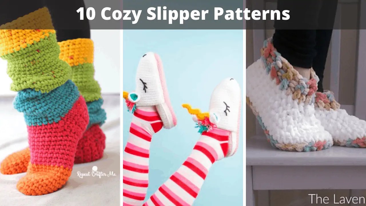 10 Warm and Cozy Crochet Slippers Patterns Free! Littlejohn's Yarn