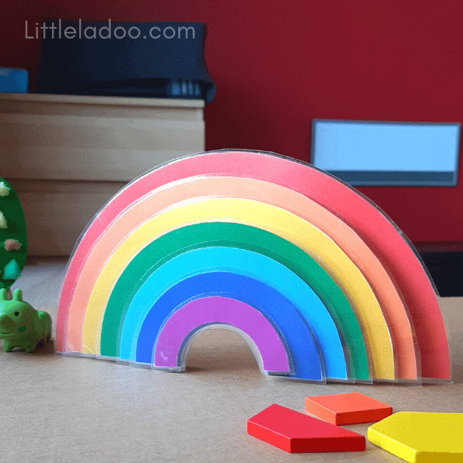 Make a Rainbow with Printable Cut-outs - Easy Rainbow craft idea