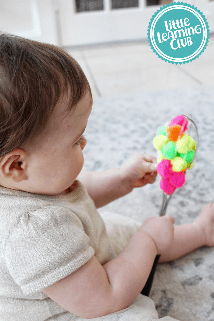 PomPom Whisk Fine Motor Activity for Babies Little Learning Club