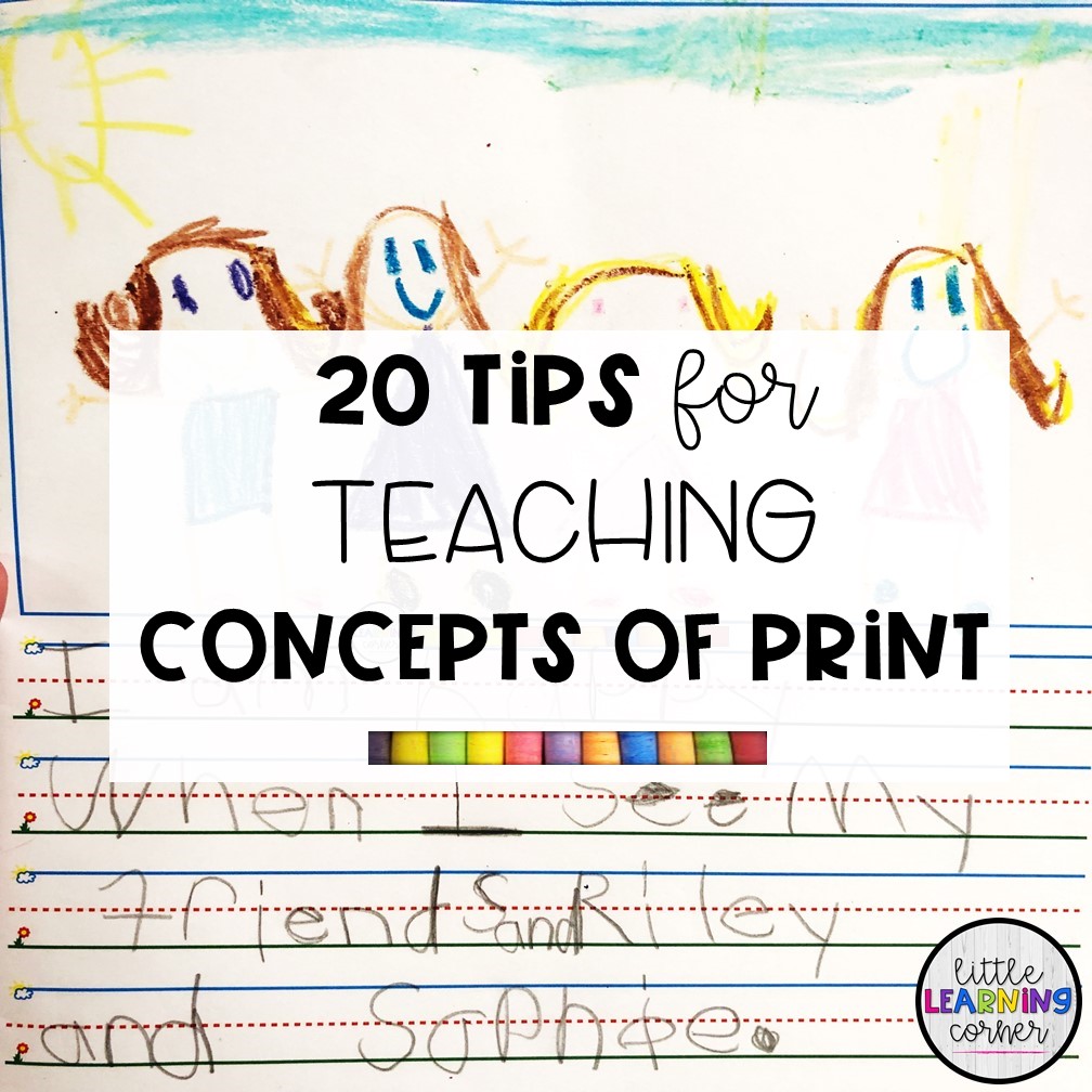 20 Tips for Teaching Concepts of print Little Learning Corner
