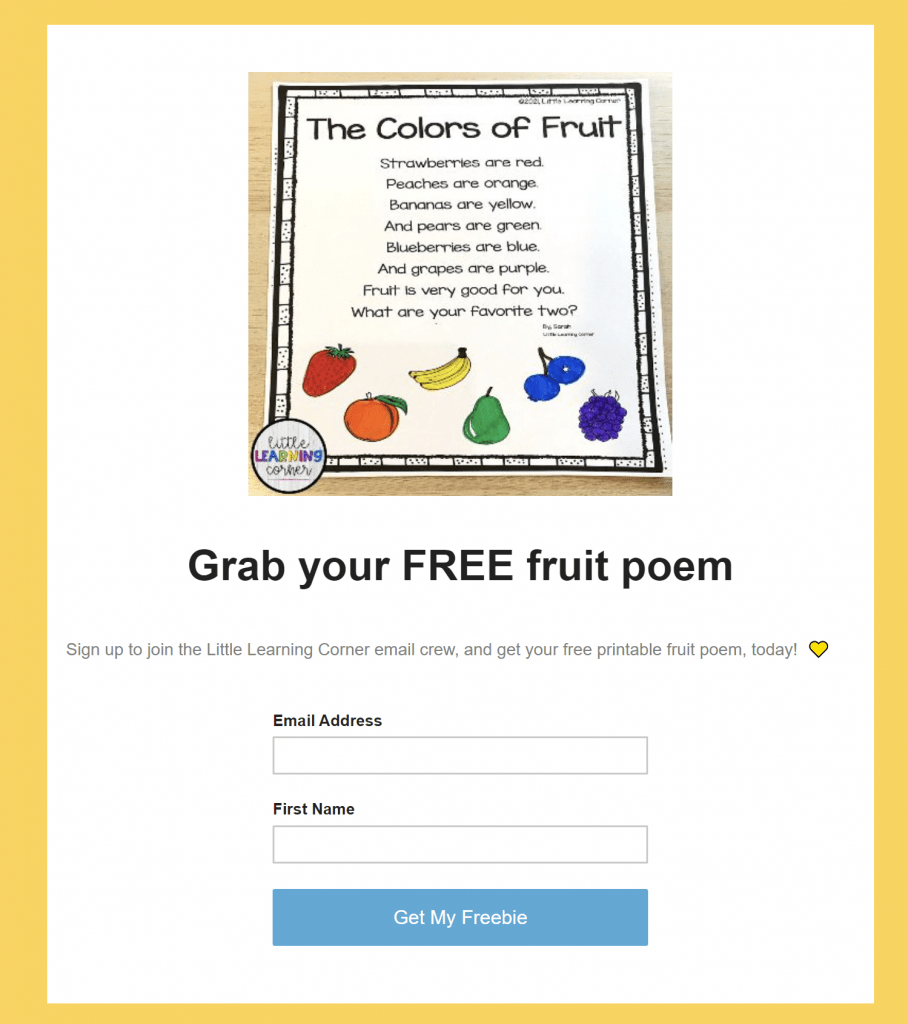 Free Fruit Worksheets, Poems, and Activities Little Learning Corner