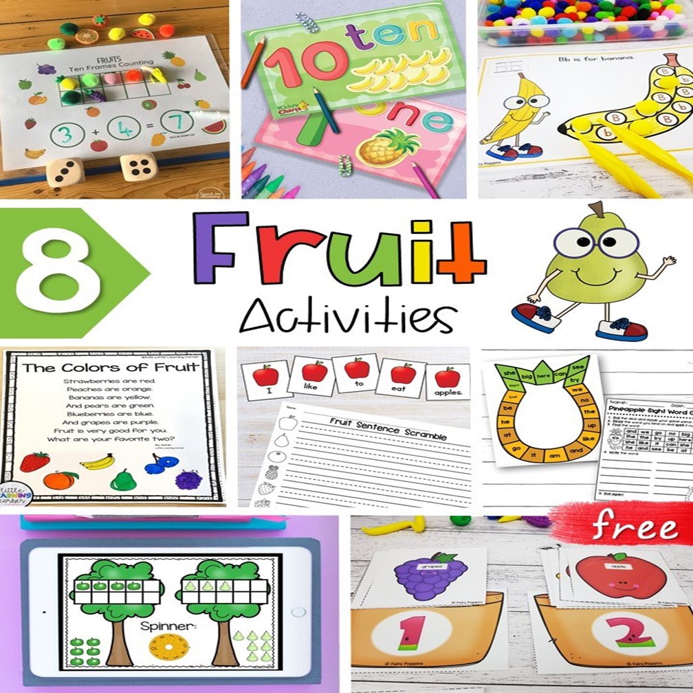 Free Fruit Worksheets, Poems, and Activities Little Learning Corner
