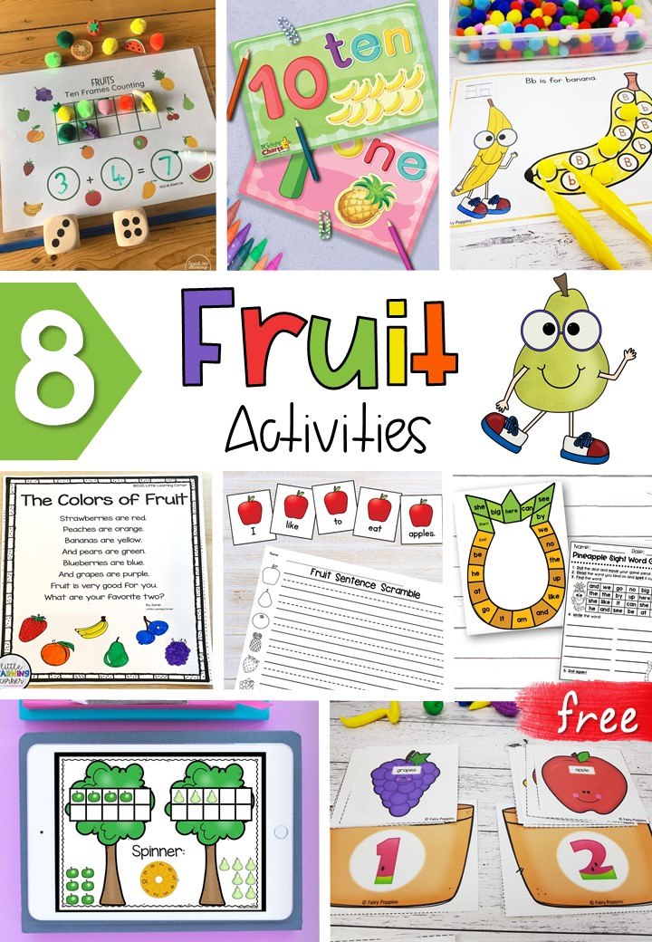 Free Fruit Worksheets, Poems, and Activities Little Learning Corner