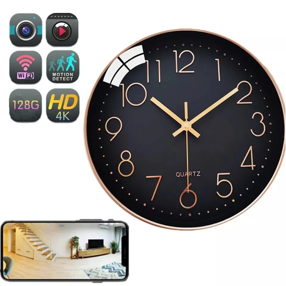 Hidden Camera Wall Clock Wifi Save Money