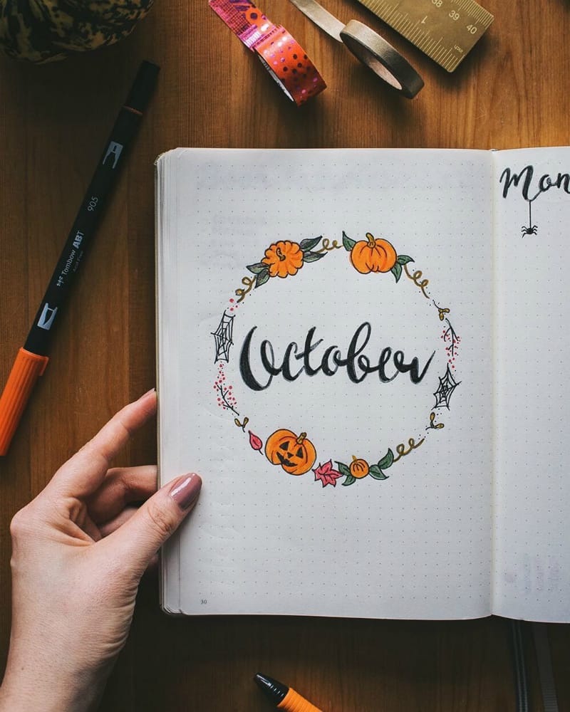 40+ Halloween Spreads For Your Bullet Journal Little Miss Rose