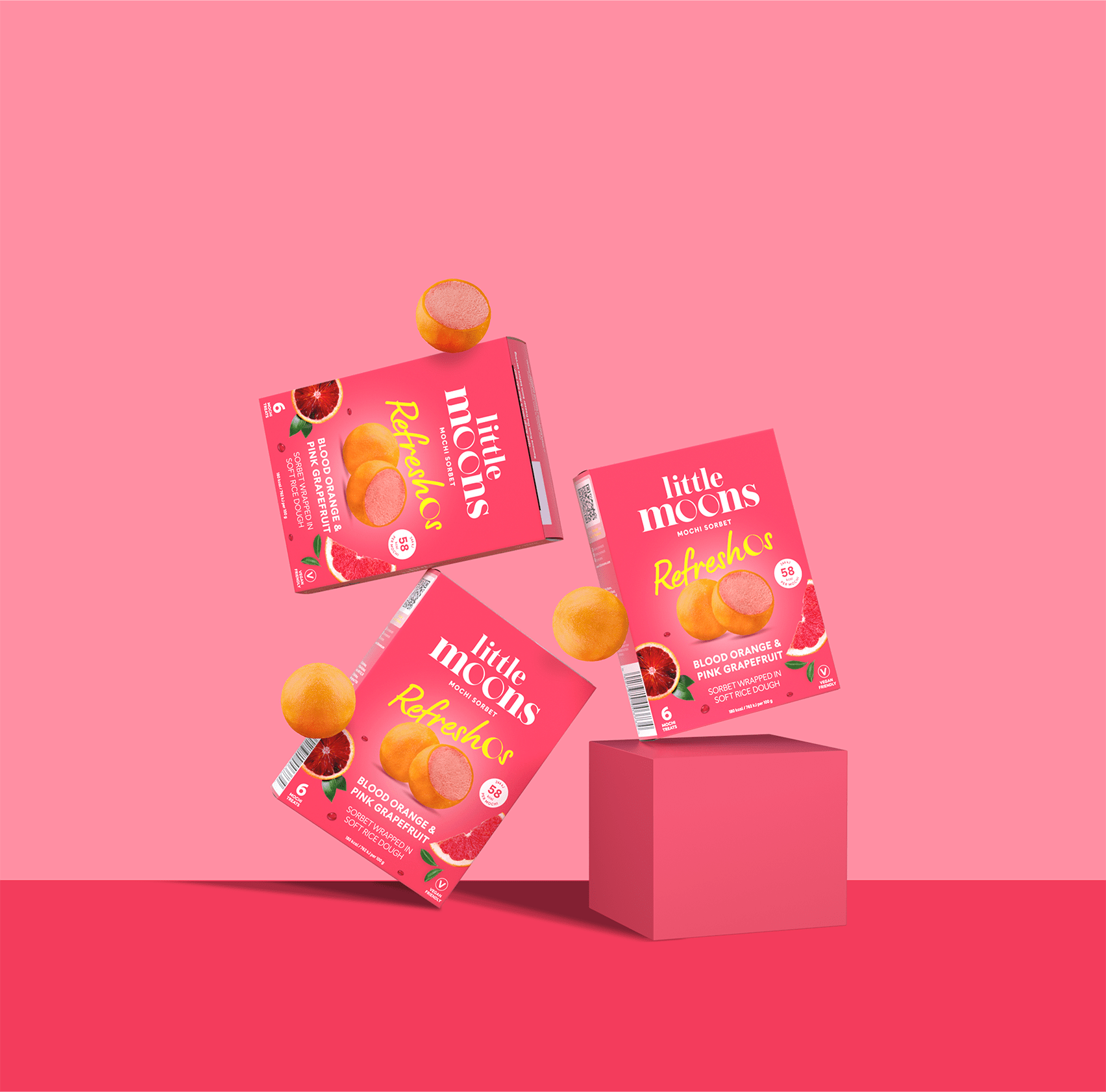 BLOOD ORANGE AND PINK GRAPEFRUIT MOCHI SORBET Little Moons